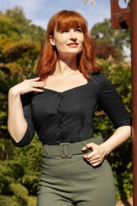 Topvintage Boutique Collection - Topvintage Exclusive ~ Katty blouse in zwart 2