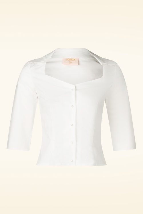 Topvintage Boutique Collection - Topvintage Exclusive ~ Katty blouse in wit