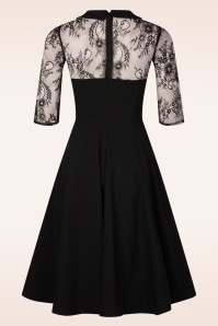 Topvintage Boutique Collection - Topvintage Exclusive ~ Ella Lace swing jurk in zwart 5
