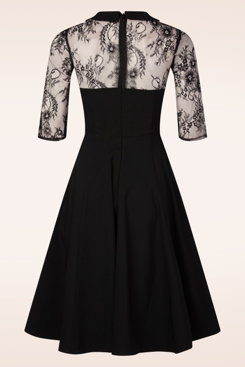 Topvintage Boutique Collection - Topvintage Exclusive ~ Ella Lace swing jurk in zwart 5