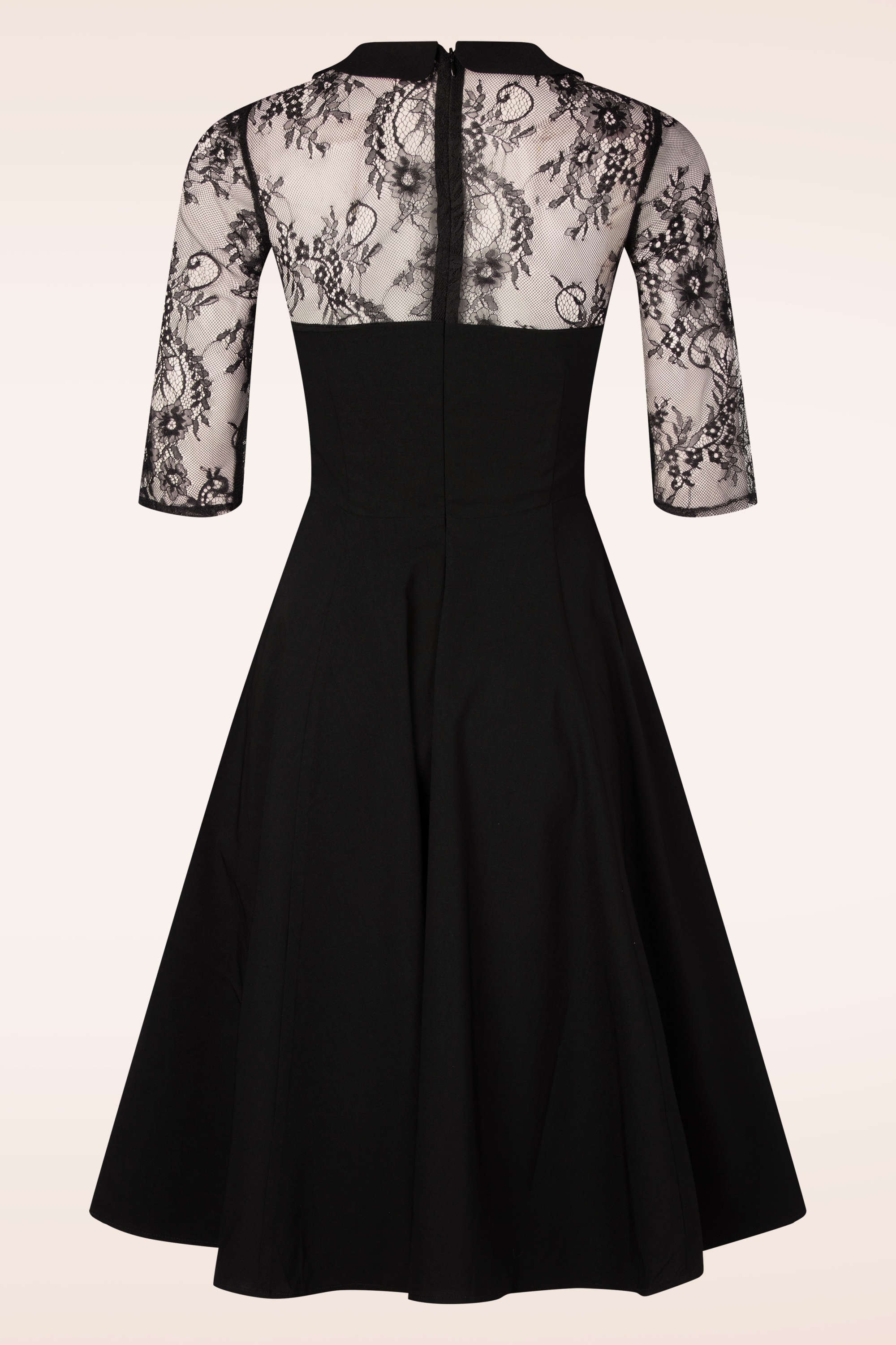 Topvintage Boutique Collection - Topvintage Exclusive ~ Ella Lace swing jurk in zwart 5