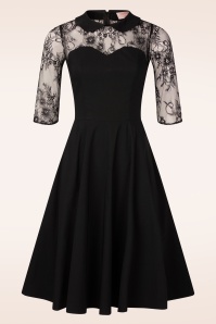Topvintage Boutique Collection - Topvintage Exclusive ~ Ella Lace swing jurk in zwart 2