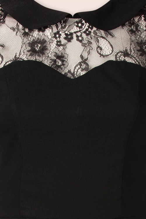 Topvintage Boutique Collection - Topvintage Exclusive ~ Ella Lace swing jurk in zwart 4