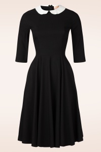 Topvintage Boutique Collection - Topvintage Exclusive ~ Wednesday swing jurk in zwart 2
