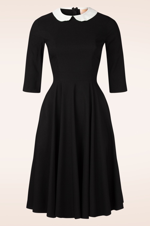 Topvintage Boutique Collection - Topvintage Exclusive ~ Wednesday swing jurk in zwart 2