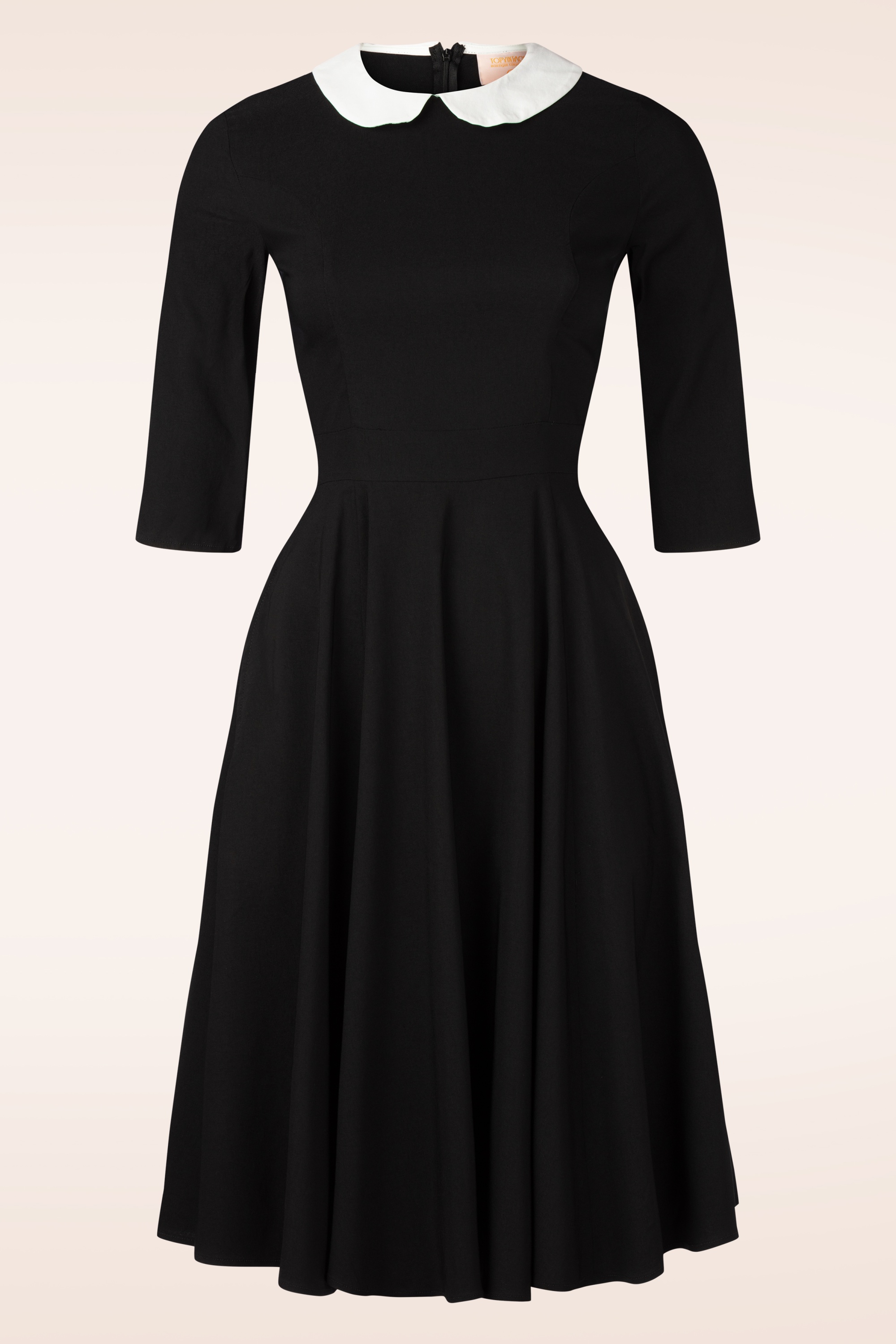 Topvintage Boutique Collection - Topvintage Exclusive ~ Wednesday swing jurk in zwart 2