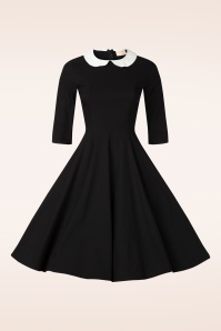 Topvintage Boutique Collection - Topvintage Exclusive ~ Wednesday swing jurk in zwart 3