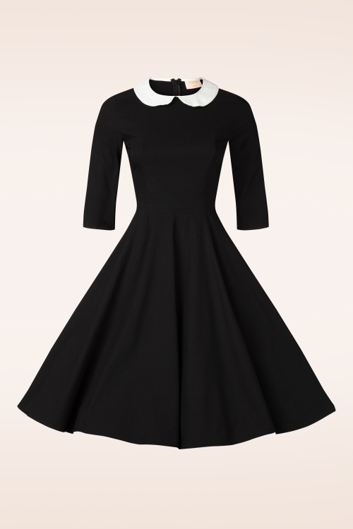 Topvintage Boutique Collection - Topvintage Exclusive ~ Wednesday swing jurk in zwart 3