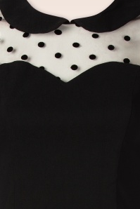 Topvintage Boutique Collection - Topvintage Exclusive ~ Ella Mesh pencil jurk in zwart 3