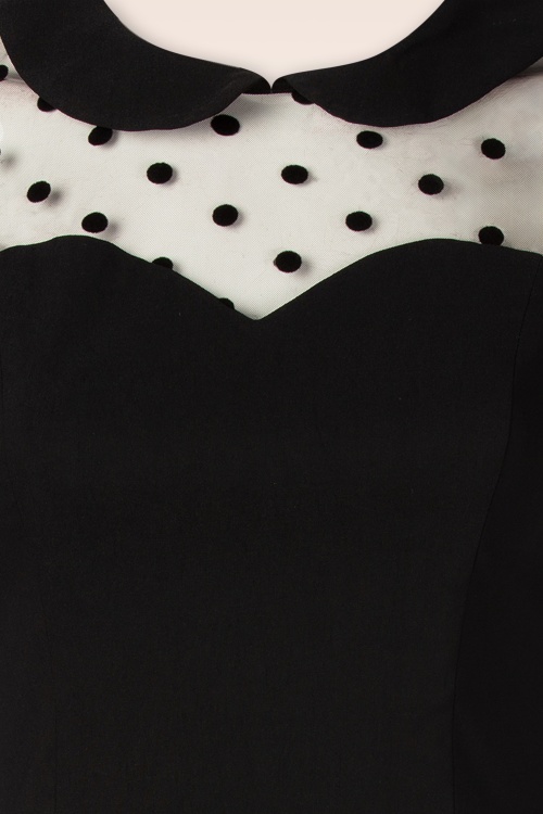 Topvintage Boutique Collection - Topvintage Exclusive ~ Ella Mesh pencil jurk in zwart 3