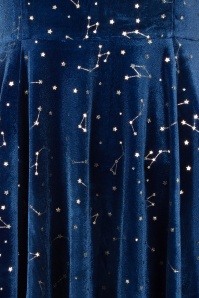 Topvintage Boutique Collection - Topvintage exclusive ~ Adriana zodiac signs swing jurk in marineblauw 3