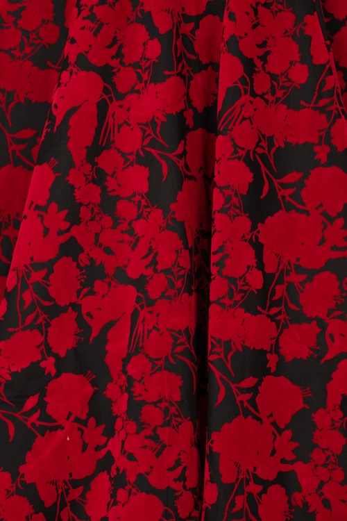 Topvintage Boutique Collection - Topvintage exclusive ~ Adriana flock swing jurk in rood en zwart 5