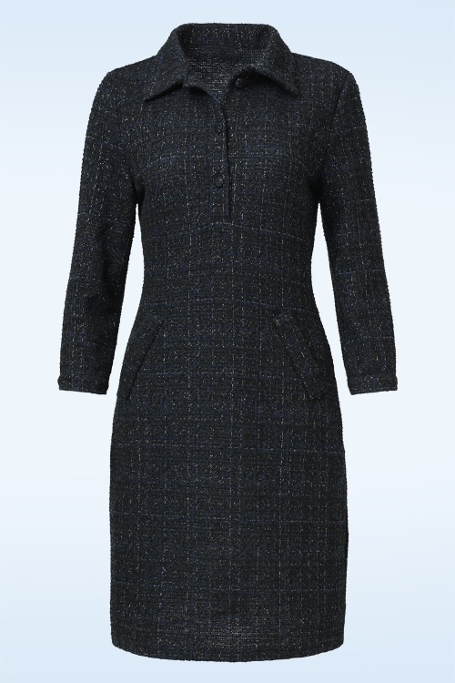 Smashed Lemon - Sienna Classic jurk in marineblauw 2