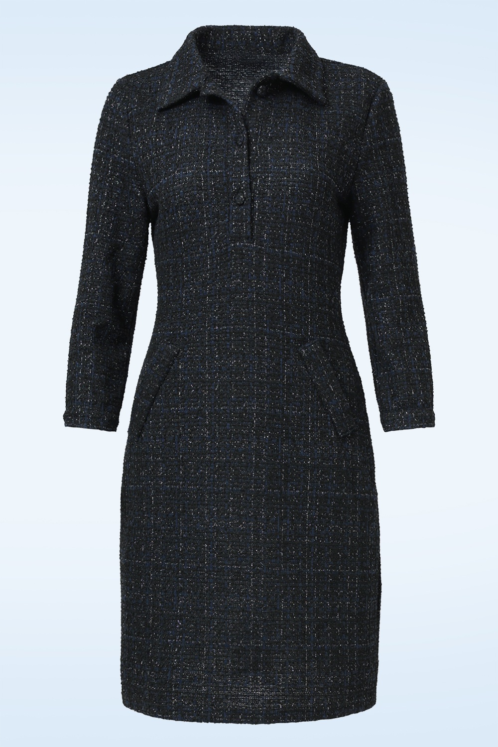 Smashed Lemon - Sienna Classic jurk in marineblauw 2