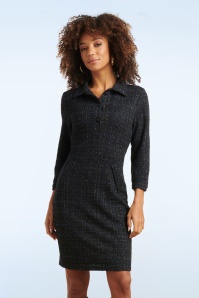 Smashed Lemon - Sienna Classic jurk in marineblauw