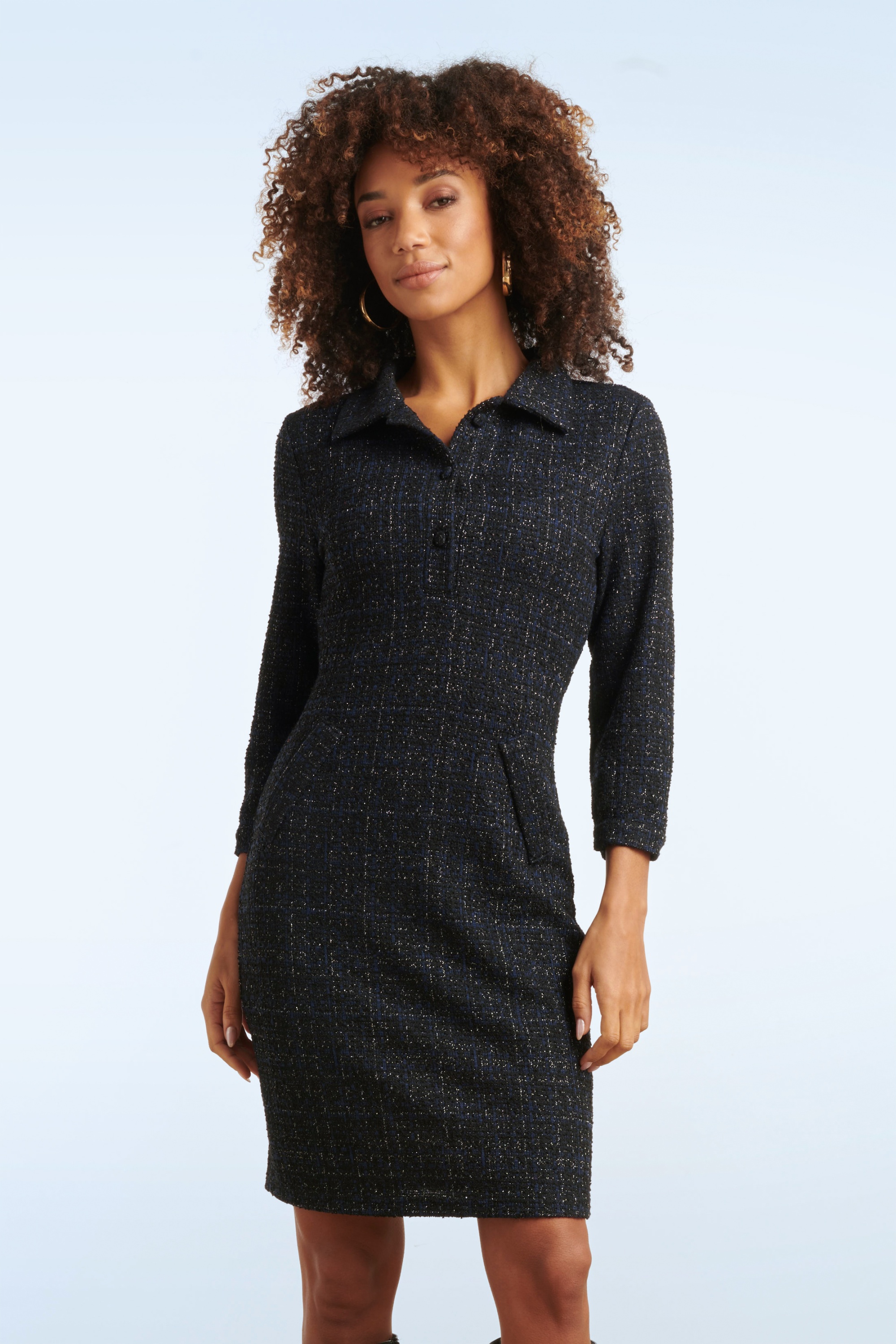 Smashed Lemon - Sienna Classic jurk in marineblauw