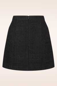 Smashed Lemon - Georgia tweed rok in zwart 5