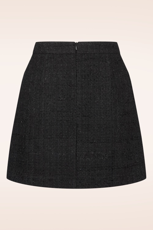 Smashed Lemon - Georgia tweed rok in zwart 5