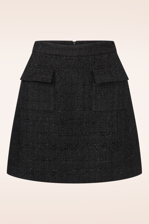 Smashed Lemon - Georgia tweed rok in zwart