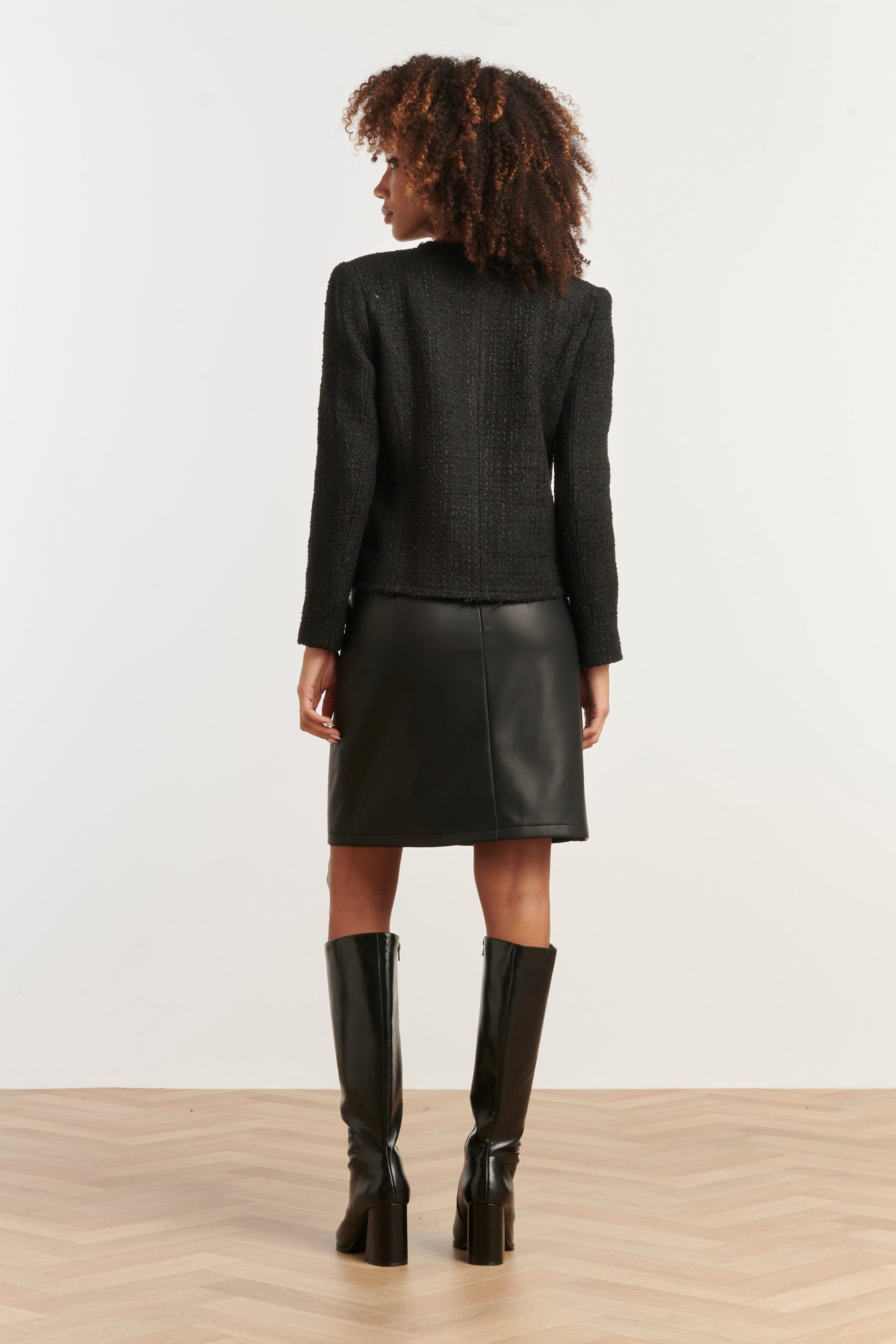 Smashed Lemon - Georgina tweed jasje in zwart 5