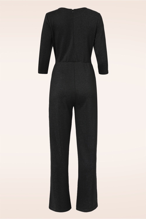 Smashed Lemon - Linda Sparkling jumpsuit in zwart 4