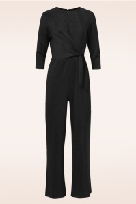 Smashed Lemon - Linda Sparkling jumpsuit in zwart 2