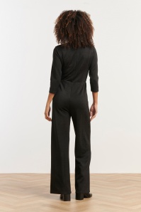 Smashed Lemon - Linda Sparkling jumpsuit in zwart 3