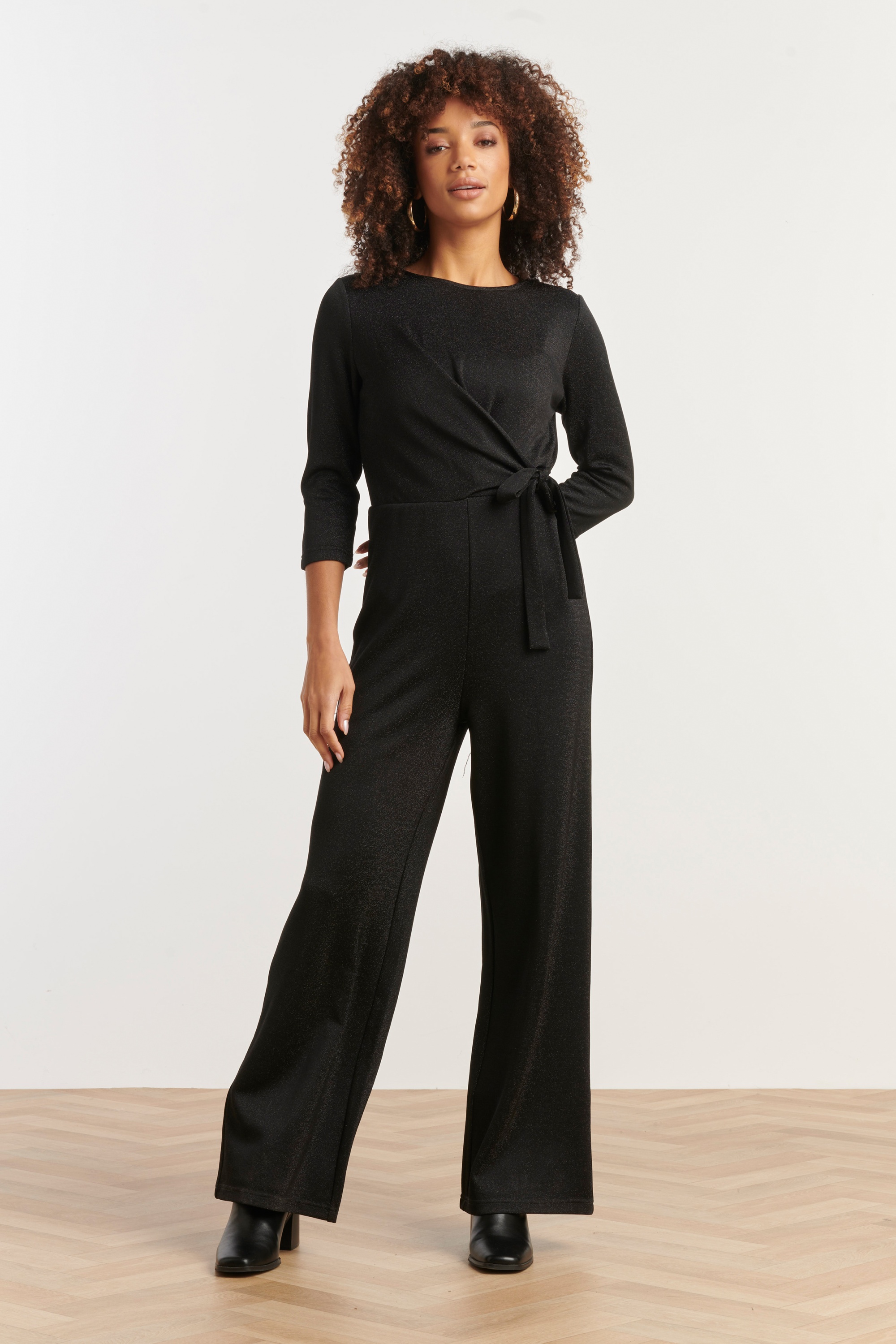 Smashed Lemon - Linda Sparkling jumpsuit in zwart