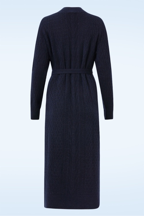 Smashed Lemon - Josie Maxi gebreide jurk in navy 5