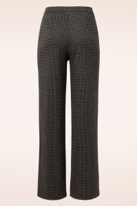 Smashed Lemon - Norah Houndstooth pantalon in zwart en zand 4