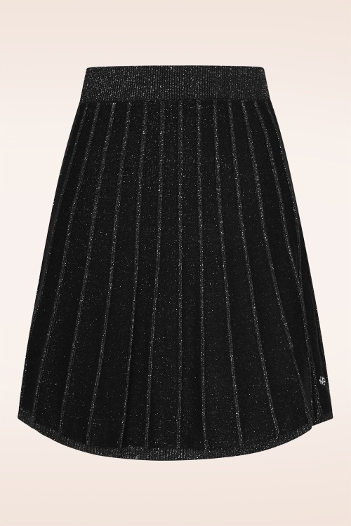 Smashed Lemon - Stella Sparkle gebreid rokje in zwart 2