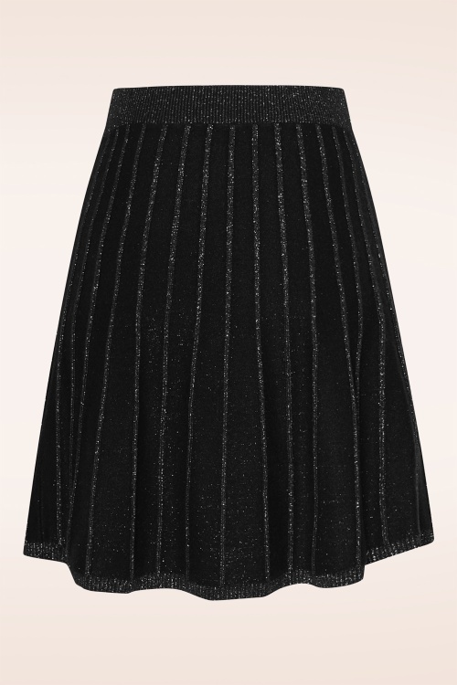 Smashed Lemon - Stella Sparkle gebreid rokje in zwart 4