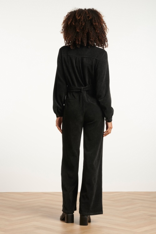 Smashed Lemon - Ginny Corduroy jumpsuit in zwart 3