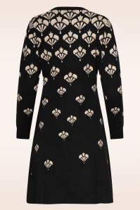 Smashed Lemon - Kim gebreide jurk in zwart en zand 2