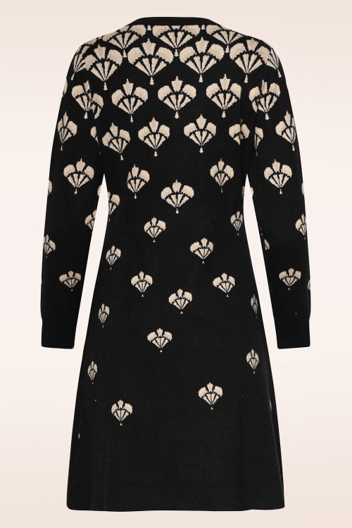 Smashed Lemon - Kim gebreide jurk in zwart en zand 2