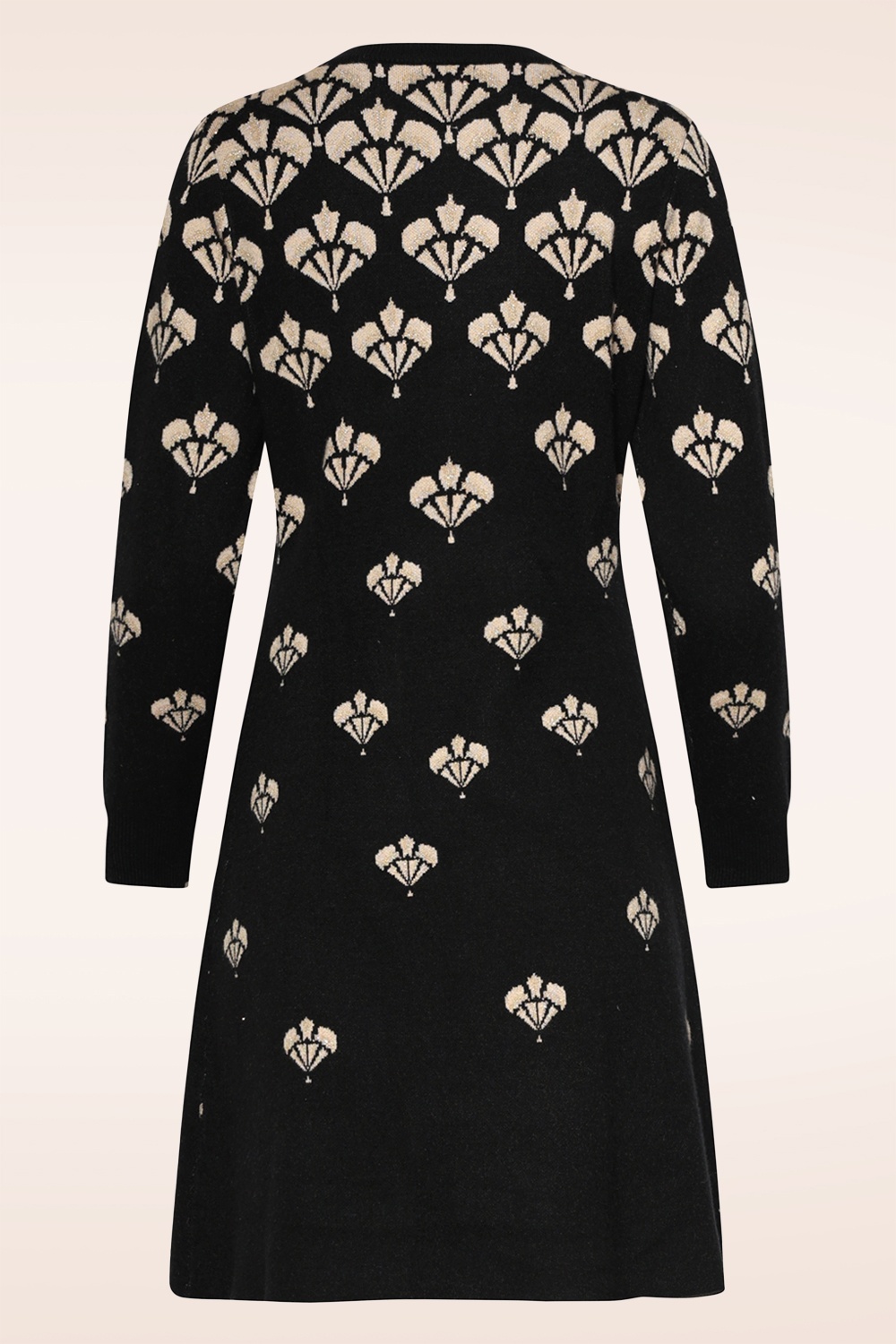 Smashed Lemon - Kim gebreide jurk in zwart en zand 2