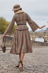 Miss Candyfloss - Maelie Sadie swing rok in zand en bruin 2