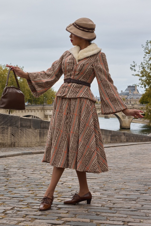 Miss Candyfloss - Maelie Sadie swing rok in zand en bruin