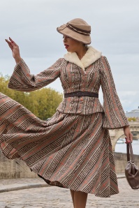 Miss Candyfloss - Ortensia Sadie blazer jacket in zand en bruin