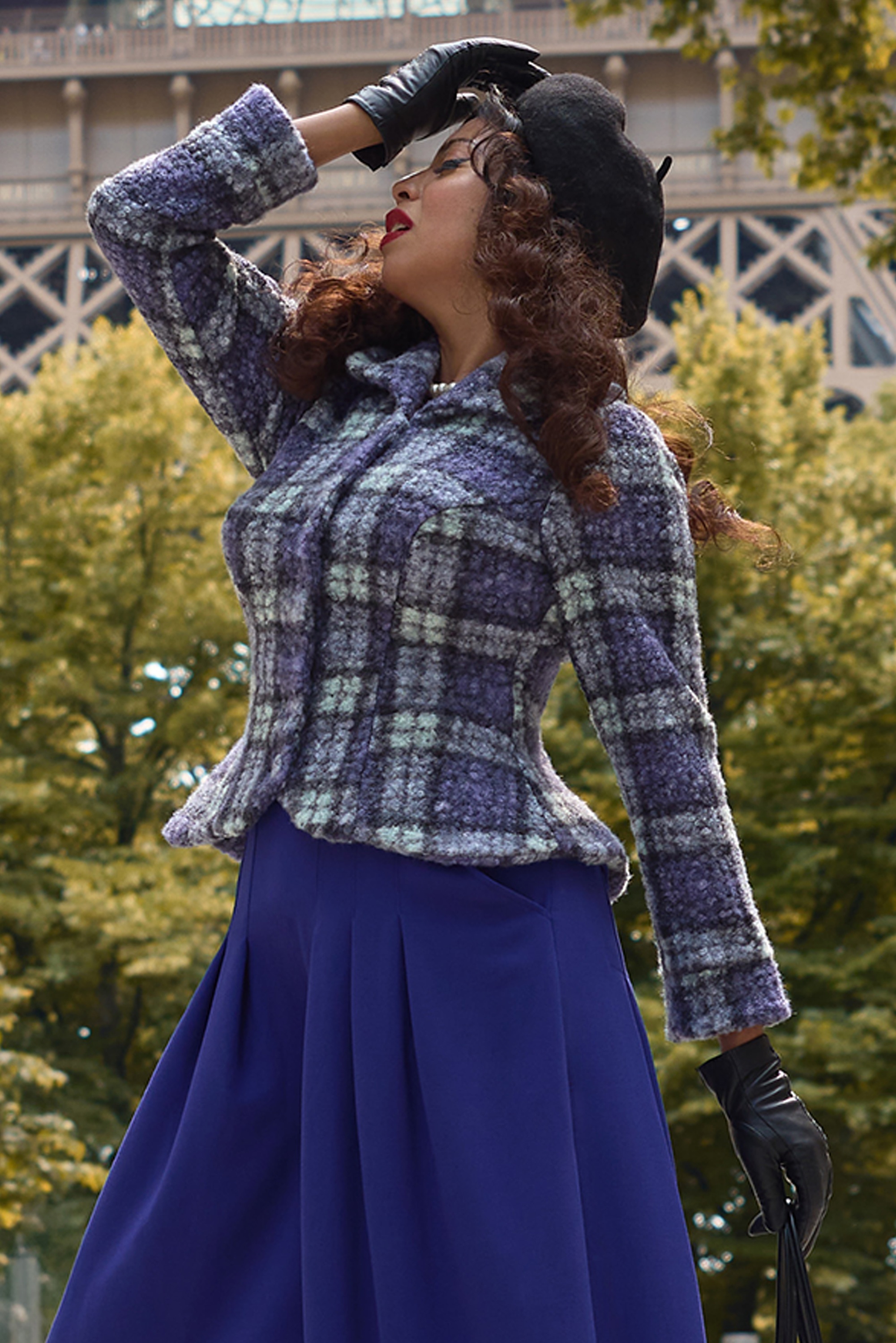 Miss Candyfloss - Enora Tiffany blazer jacket in paars