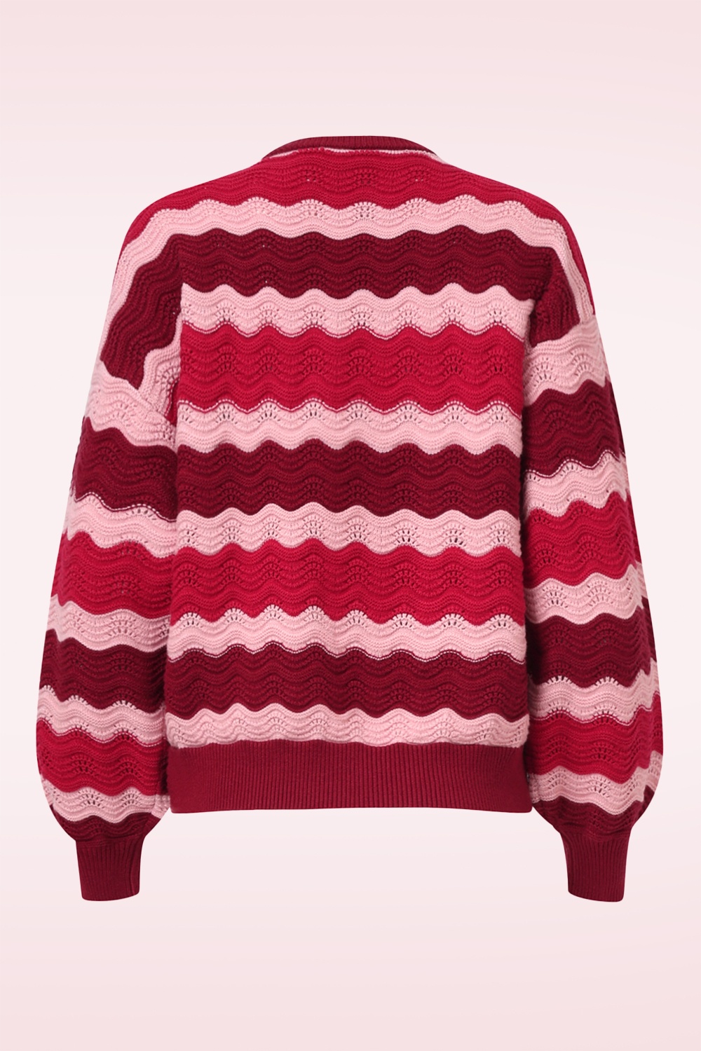 Smashed Lemon - Luna Wave gebreide trui in roze en rood 4
