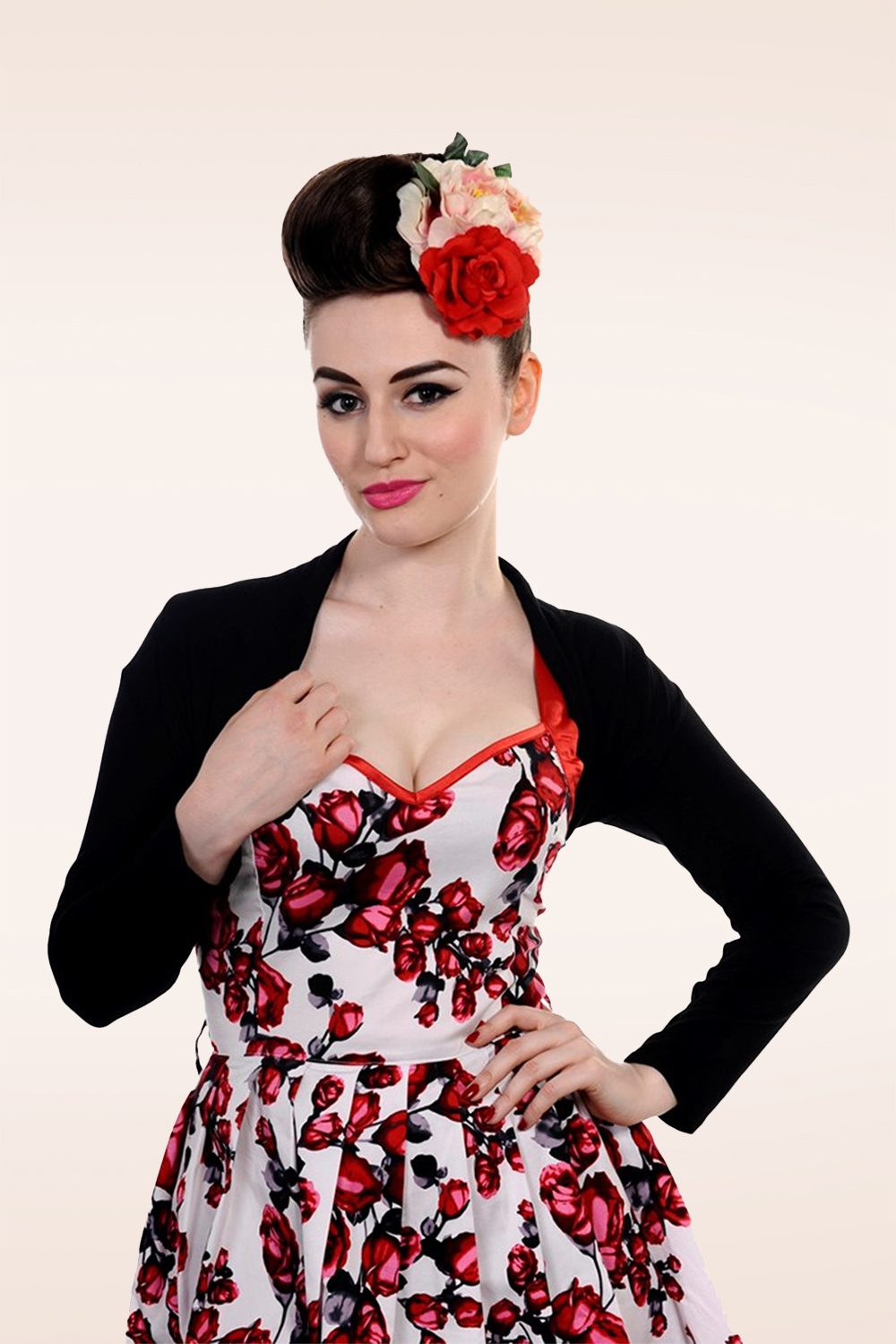 Banned Retro - Dame bolero in zwart 3