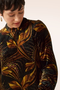 King Louie - Sandy Shimmy fluwelen jurk in zwart en multi 5