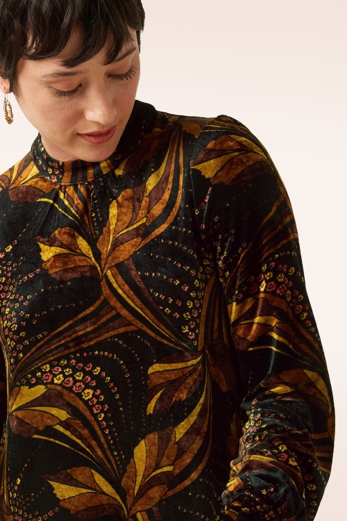 King Louie - Sandy Shimmy fluwelen jurk in zwart en multi 5