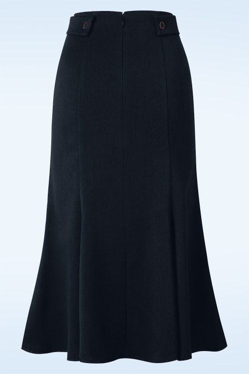Banned Retro - Elegantie rok in marineblauw 2