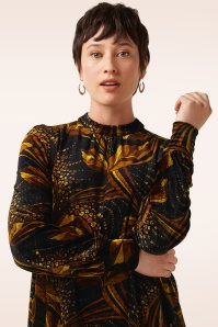 King Louie - Sandy Shimmy fluwelen jurk in zwart en multi 3