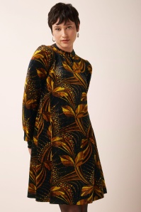 King Louie - Sandy Shimmy fluwelen jurk in zwart en multi