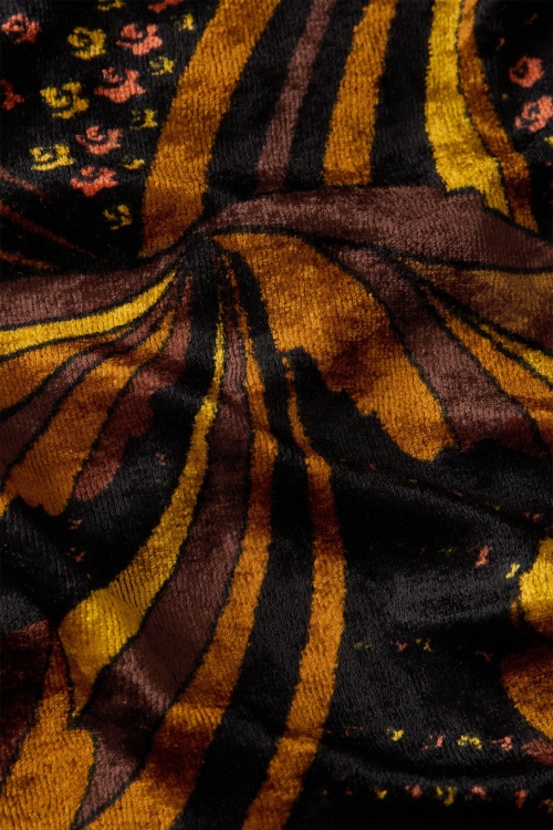 King Louie - Sandy Shimmy fluwelen jurk in zwart en multi 4