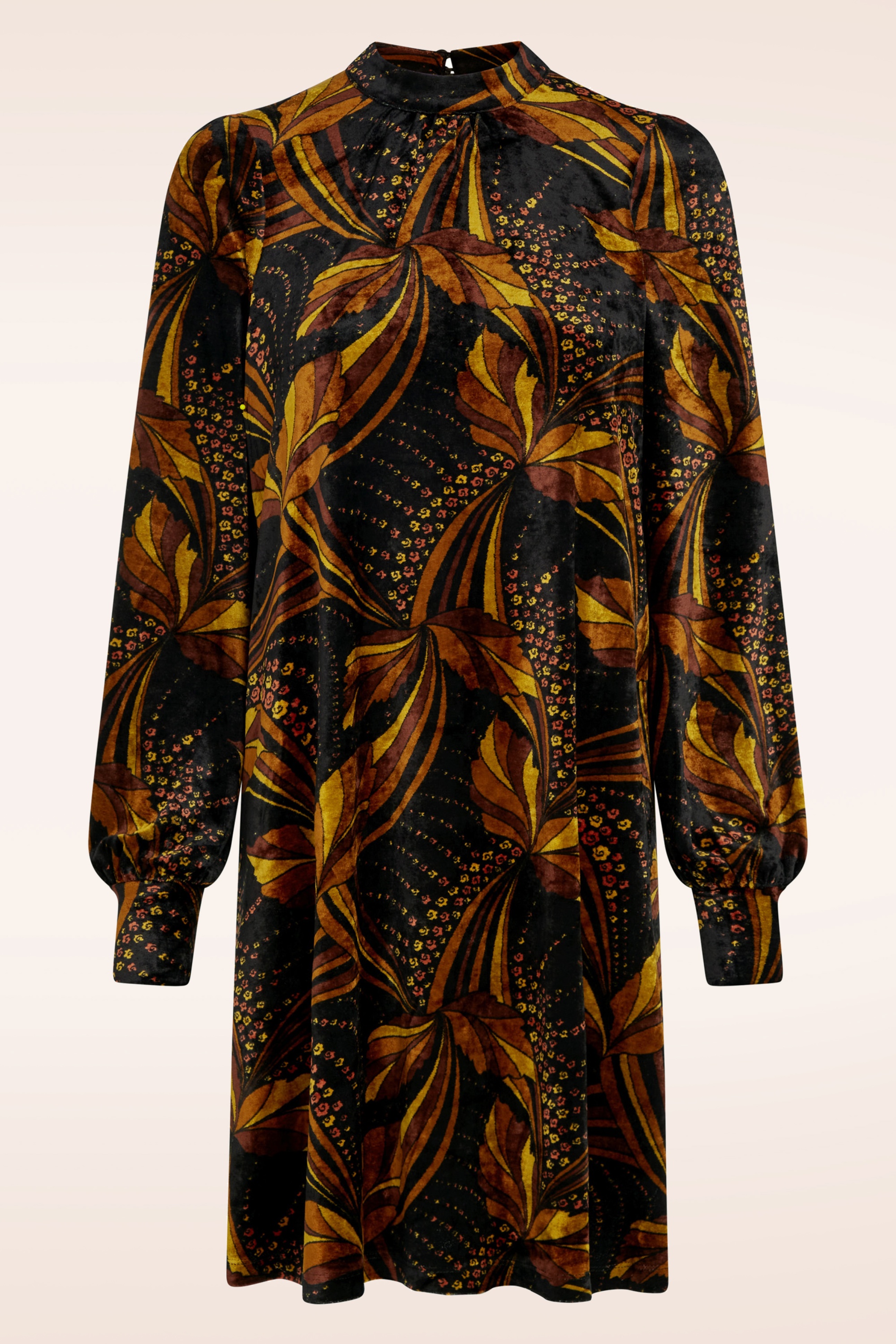 King Louie - Sandy Shimmy fluwelen jurk in zwart en multi 2