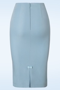 Banned Retro - Guideing lichte pencilrok in babyblauw 4